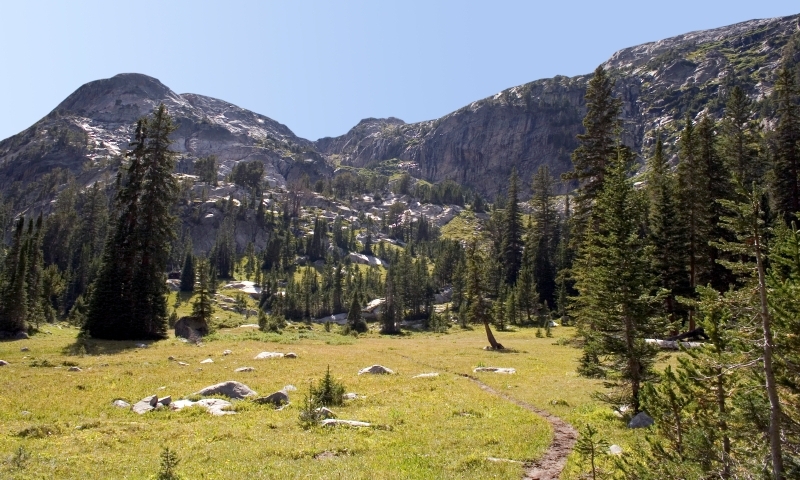 Absaroka Beartooth Mountains Mountain Range Hiking Trail Montana Near The West Fork Of The Rock Creek Off The Trail Above Quinnebaugh Meadows